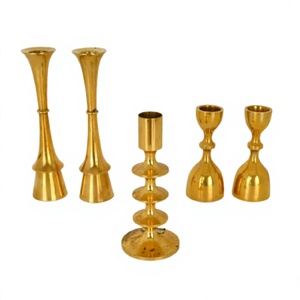Artisanat Fantaisie Écologique Porte-bougie en métal Plaqué or Décoration de Noël Décoration de table Porte-bougie - Product Image 1