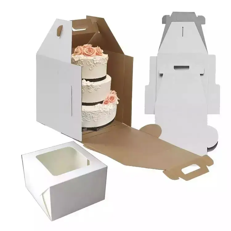 Boîte à gâteaux de mariage de 12 pouces avec fenêtre, boîtes à cupcakes et emballage personnalisés, boîte à gâteaux individuelle 6 12 24 trous en papier muffin