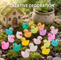 Bijoux DIY en résine, accessoires pour cheveux, mini-ornements créatifs pour micro-paysages de voiture, motif canard lumineux