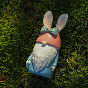 Nuevo Conejo de Pascua Enano de Resina, Artesanía Decorativa para Interiores y Exteriores, Decoración de Jardín, Linda Estatua de Dibujos Animados, Rosa/<span class=keywords><strong>Azul</strong></span> Amor - Product Image 5