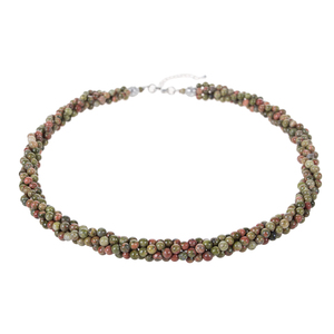 Collar de Piedras Preciosas Naturales WENCHI con Cadena Trenzada, Modelo TWN910 - Product Image 1