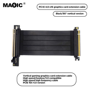 15cm 20cm 풀 스피드 4.0 PCIE X16 구리 차폐 연장 케이블 <span class=keywords><strong>GPU</strong></span> 그래픽 카드 확장 라이저 플렉시블 케이블 재고 있음 - Product Image 4