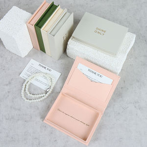 Scatola Portagioielli Moderna di Lusso in Carta Sottile con Logo Personalizzato per Piccole Imprese di Gioielleria - Product Image 1