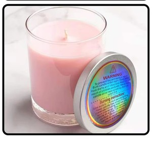 Etiquetas de Advertencia Holográficas de PVC de 1.5 Pulgadas para Velas, 500 Unidades por Rollo, Adhesivos de Seguridad - Product Image 5