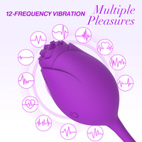Vibrateur rose à télécommande sans fil, 12 modes de vibration, jouet pour adultes en silicone portable pour femmes, couples, masseur personnel
