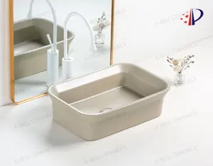 E-BELL Einzigartiger wettbewerbs fähiger Preis Keramik quadrat über Theke Matt Badezimmer Waschbecken Kunst becken