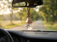 Diffuseur de parfum pour voiture suspendu, flacon en verre cristal, huile essentielle naturelle, parfum longue durée, pendentif pour rétroviseur