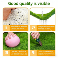 Césped Artificial con Base de Goma de 20 mm de Grosor, Resistente al Fuego, Duradero, Fácil de Instalar, Césped Sintético Impermeable para Jardín Interior