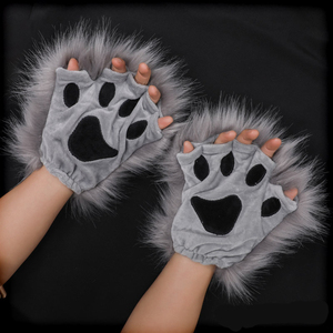 Guantes de Piel Sintética con Forma de Pata de Gato o Zorro, Accesorios de Disfraces para Halloween, Manoplas con Aspecto Peludo - Product Image 5