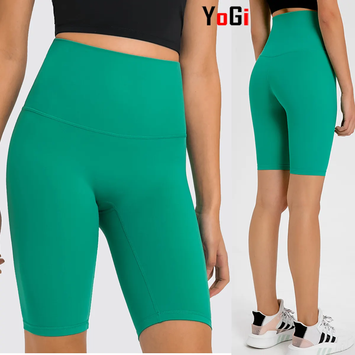 Grosir Logo Kustom Wanita Slim Fit Tik Tok Limbah Tinggi Pastel Setengah Panjang Pas Olahraga Musim Panas Celana Pendek Legging Fitness Jojing