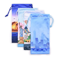 Vente chaude OEM Logo personnalisé 9x18cm Impression numérique Étui à lunettes de haute qualité en microfibre douce Étui à lunettes de soleil pour le rangement des lunettes