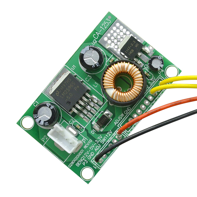 CA-1253 12V to 5V to 3.3V DC-DC Converter off Board LCD Power Supply Module Voltage Conversion Step-Down Wire DC-DC Power Supply