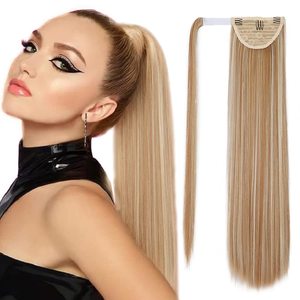 Adhesive Ponytail <b>Wig</b> Straight Synthetic Hair High Temperature Wire For Women Any Face Shape - Product Image 1