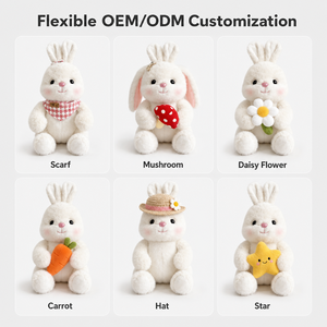 Nouveauté 2026 : Adorable Peluche Lapin avec <span class=keywords><strong>Carotte</strong></span>, Poupée Lapin Blanc à Câliner, Cadeau d'Anniversaire Kawaii pour Filles - Product Image 1