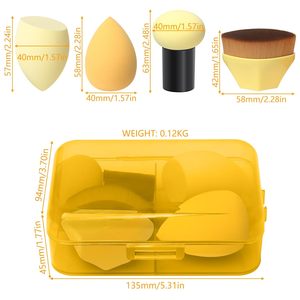 Foundation Brush and Makeup Sponge Set Wet and Dry Mushroom Head Beauty Sponge Egg with Storage <b>Box</b> - Product Image 2