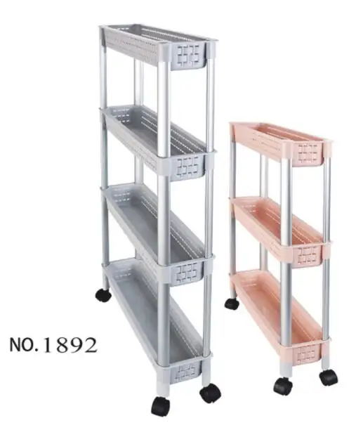 Wholesales Slim Storage Cart 3 Tier Bathroom Organizers Rolling Utility Cart Slide Out Storage Shelves for Office, Kitchen