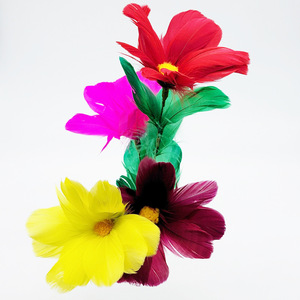 Flores de manga, flores redondas de colores, nuevas flores redondas grandes, flores de plumas artesanales, accesorios de magia para escenario King Magic al por mayor - Product Image 2