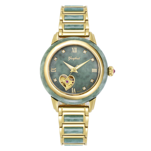 Relojes Mecánicos Automáticos de Lujo de Fabricante Chino para Hombre y Mujer, Esfera Esqueleto, Reloj de Jade Natural - Product Image 3