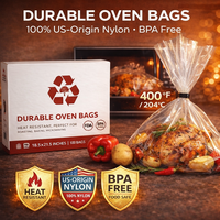 Sacs à dinde de qualité alimentaire, résistants à la chaleur, en nylon, pour la cuisson au four, emballage, vente en gros, OEM, taille personnalisée, usage commercial