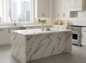 Encimera de Cuarzo Jade Diano Gold de Vietnam, Gran Losa de 20 mm, Moderna y Ecológica, para Hotel, Baño, Cocina, Modelo 3D - Product Image 5