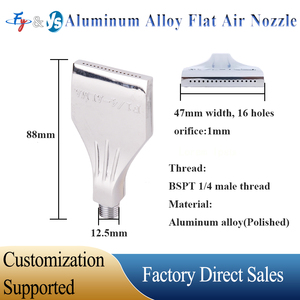 YS F1/4-alma AL rộng thổi không khí vòi phun, không khí thổi gió phẳng không khí vòi phun, 1/4 "hợp kim nhôm gió thổi vòi phun - Product Image 2