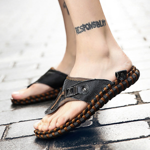 Sandalias Antideslizantes <span class=keywords><strong>para</strong></span> <span class=keywords><strong>Hombre</strong></span>, Nuevas Sandalias de Verano, Frescas, Cómodas y Transpirables, Zapatos Casuales de Cuero Vacuno Genuino <span class=keywords><strong>para</strong></span> <span class=keywords><strong>Hombre</strong></span> - Product Image 6