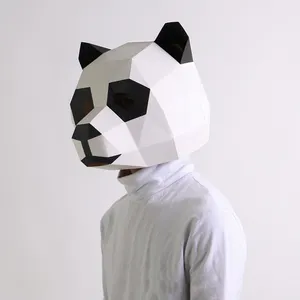 Venta al por mayor respetuoso del medio ambiente de Halloween de máscaras de animales realista Cosplay fiesta Panda de dibujos animados máscara gorros y sombreros