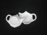 Sachet de thé en céramique blanche assiettes porte-cuillère repose-sachet de thé sous-verre plat d'assaisonnement