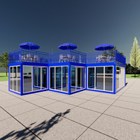 Conteneur modulaire entièrement assemblé pour café avec terrasse bar personnalisable pour bière café nourriture ou kiosque