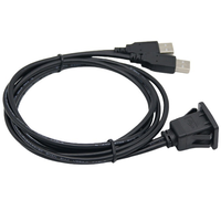 Pour voiture bateau moto double USB 2.0 mâle à femelle câble étanche à montage sur panneau