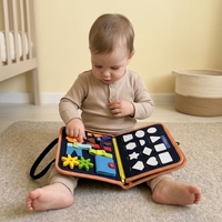 Livre d'activités sensorielles Montessori personnalisable et réutilisable en feutre pour bébé, livre silencieux d'éveil, livre d'autocollants magiques, jouet pour enfants