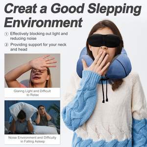 Soporte <span class=keywords><strong>cervical</strong></span> personalizado al por mayor, 1 almohada de viaje para el cuello y juego de <span class=keywords><strong>manta</strong></span> de viaje con bolsa portátil - Product Image 5