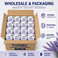 Lessive liquide à la lavande 1L en pochette souple, marque distributeur, écologique, à base de plantes, nettoyage en profondeur, OEM, vente en gros