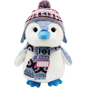 Pingüino de Navidad de peluche de juguete personalizado animal de peluche mini pingüino de peluche llavero ganchillo personalizado pingüino de peluche de juguete