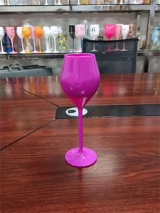 Copas de Vino de Acrílico Plástico de Lujo Modernas, Irrompibles, Color Verde Rosa, con Logotipo y Color Personalizados - Product Image 3
