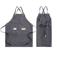Sunuyue — tablier en toile de coton pour homme, couleur gris, style Barista, bar pour Barista