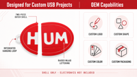 Étui personnalisé en PVC souple et silicone pour clé USB, coque de protection avec logo OEM, trou pour cordon, couleur Pantone, cadeau promotionnel