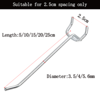 Crochet de suspension métallique réglable chromé pour présentoir en carton de supermarché, capacité industrielle de plus de 26,0 lb