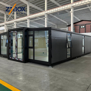 Villa Modulaire Préfabriquée Haut de Gamme Entièrement Noire de 40 pieds, 75 m², Maison Conteneur de Luxe Extensible pour le Marché des Bureaux aux États-Unis, en Australie et au Canada - Product Image 1