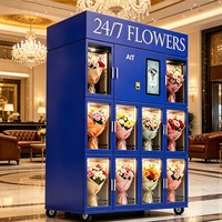 Distributeur automatique de fleurs AIT OEM/ODM avec écran tactile SDK, options de paiement multiples et système de refroidissement par compresseur à motif quadrillé