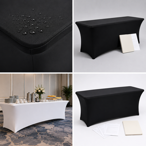 Quick Wash White 32 Inch Highboy Spandex Modern <b>Waterproof</b> Eco-Friendly Stretch Fitted Cocktail <b>Table</b> <b>Cover</b> - Product Image 1