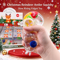 Jouet Squishy Renne de Noël en Vaseline, Jouet Anti-Stress Transparent de Simulation Non-Extensible à Presser, Jouet ASMR pour Soulager le Stress, Vente en Gros