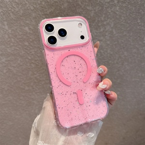 Nueva Funda Magnética Transparente con Purpurina para iPhone 17 Air 16 15 14 Pro Max, con Lámina Dorada, Resina IMD y TPU, Antigolpes - Product Image 5