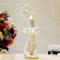 Décoration d'intérieur, figurine en céramique et émail, design danseuse de ballet, décoration en céramique, porcelaine émaillée, figurine de fille européenne, dame dansante