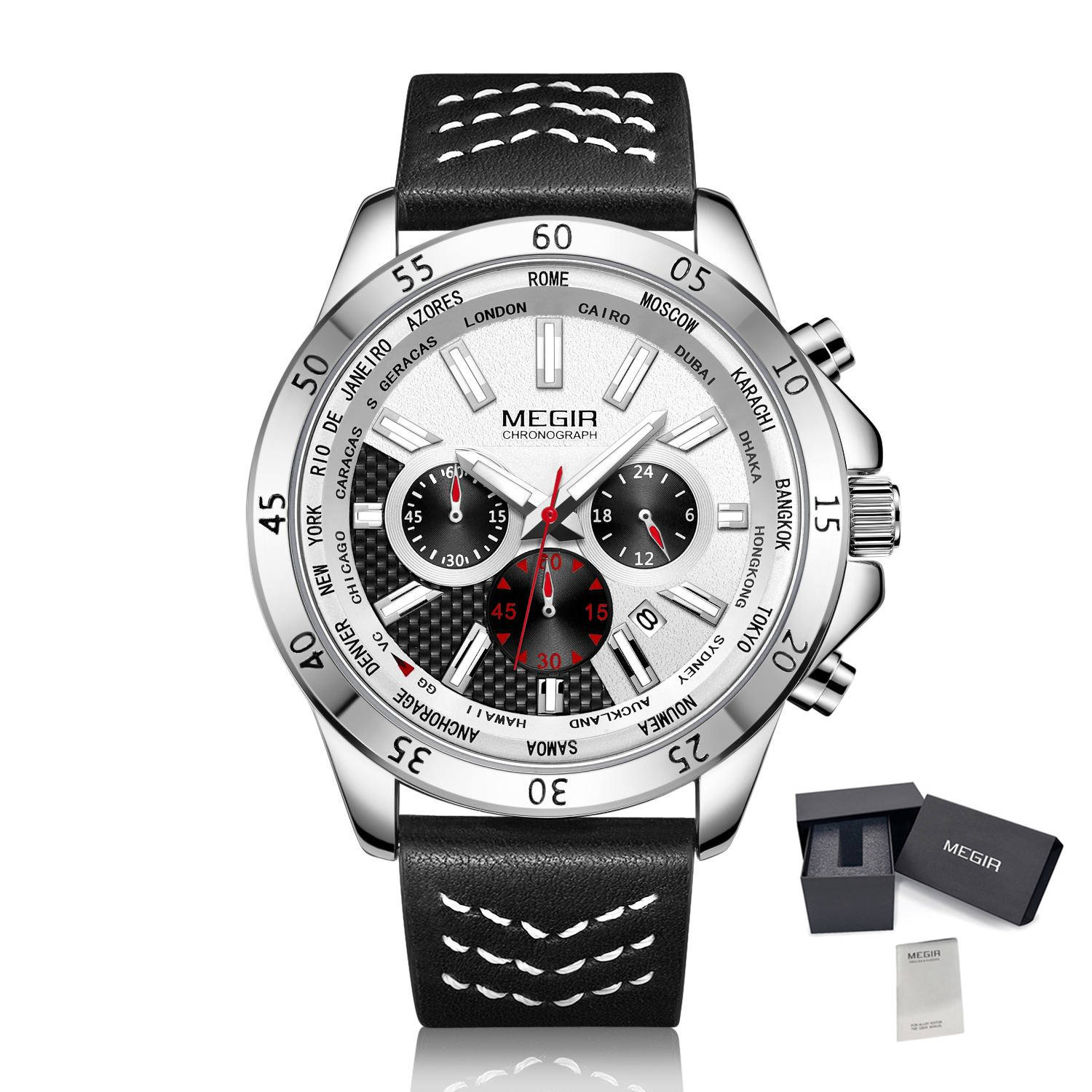 MEGIR Reloj Hombre 2103 Sports Watches Men Luxury Quartz Watch