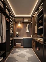 Système de dressing sur mesure de luxe italien minimaliste avec éclairage LED et portes vitrées pour mobilier de chambre principale