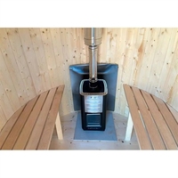 Sauna extérieur octogonal de luxe en bois pour jardin, avec porte en verre, design moderne, écologique, poêle à bois en cèdre rouge, pour patio