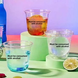 Gobelet jetable transparent en PET pour boissons froides, style américain, pour cocktails infusés à la bière artisanale, café, glace, personnalisable - Product Image 1