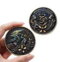 Pièces de collection en alliage de zinc émaillé, plaqué antique, avec logo 3D en relief double face, pièces commémoratives personnalisées pour cadeau souvenir