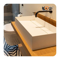 Koris chine fabricant commercial pierre artificielle surface solide évier de salle de bain